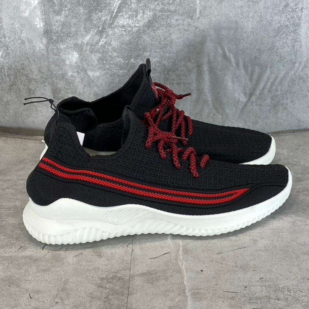 XRAY FOOTWEAR Men's Black/Red Knit Breathable Niko Lace-Up Sneakers SZ 12